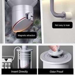 Dailygoods- Afvoerslang met anti-geur afdichting - Afvoerstop - Afvoerplug - Buis - Siliconen - Voor afvoerpijp 18-30 mm — thumbnail 2