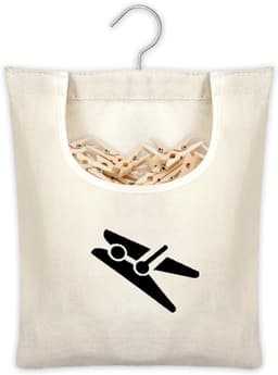 Wasknijpertas - Beige - 30 x 25 cm - Duurzaam Canvas met Haken - Voor Buitengebruik — thumbnail 1