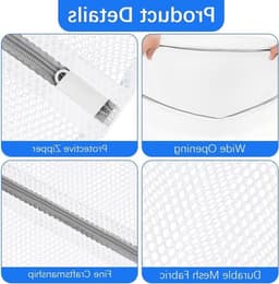 6-delige Mesh Waszakken met Rits, Duurzaam en Herbruikbaar Net voor Wasmachine, Ideaal voor Delicate Was zoals Truien, Jassen, Hemden, Ondergoed en Sokken (25×30cm/30×40cm) — thumbnail 3