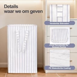 72L Wasmand, Opvouwbare Wasbak, Wasverzamelaar/Sorteerbox met Handvatten voor Kleding, Handdoeken, Speelgoed (Blauw, 40×30×60 cm) — thumbnail 4
