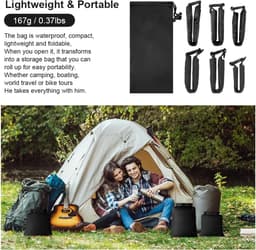 Dry Bags 6 Stuks, Lichtgewicht Dry Bags, Compressiezak Voor Kano's Met Zakken Van 1,5 L/ 2,5 L/3 L/ 3,5 L/5 L En 8 L, Voor Kajakken, Raften, Varen, Wandelen, Reizen, zwart — thumbnail 5
