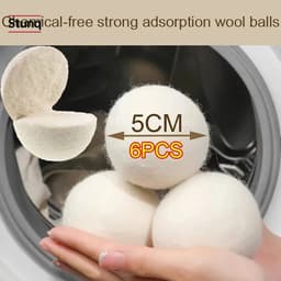 Stunq® Wollen Wasdroogballen 5 cm – 6 stuks – Herbruikbare Wasverzachter voor de Droger — thumbnail 1