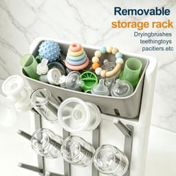 Babyfles Droogrek - Verticale Flesdroger voor Babyflessen en Accessoires - Ruimtebesparende Stand in Grijs voor Efficiënt Drogen — thumbnail 3