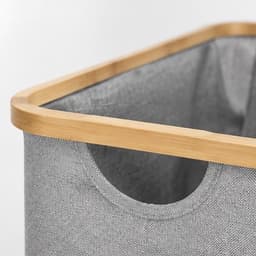 Livora Opvouwbare Wasmand – 40 Liter – Wasmand Kleding – Opbergmand – Grijs Beige – Linnen – Rechthoekig — thumbnail 2