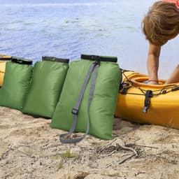 Waterdichte droogzakkenset, 6 maten lichtgewicht zakken en lange verstelbare schouderriem, waterdichte pakzakken voor buiten voor backpacken, varen, wandelen, kamperen (groen), 6 stuks — thumbnail 4