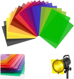 20 Stuks Hittebestendige Folie, Gel Lichtfilter 10 Kleuren, Transparante Kleurfolie voor Kleurcorrectie, Fotostudio, Fotolamp, LED-Lamp, Projector, Studioflitser en Koplamp — thumbnail 1