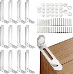 Wandanker voor babymeubels, 12 stuks, robuuste antitipmeubelankers om kast — thumbnail 1