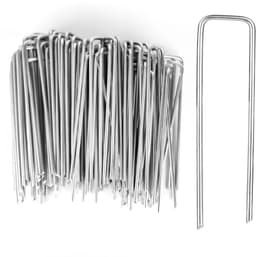 Tuingrondankers, 100 stuks, 100 x 20 x 2,5 mm, verzinkte stalen klemmen, grondankers, haringen, U-vormige grondnagels, professionele grondanker, zware tuinnagels, stalen palen voor onkruidfolie — thumbnail 1
