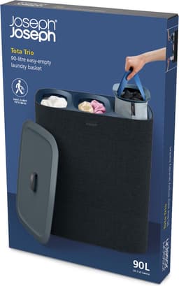 Joseph Joseph Tota Wasmand - 3 Compartimenten – Was Sorteren – 90 Liter - Zwart — thumbnail 4