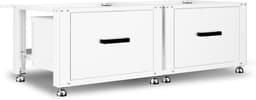 Bodo® - Wasmachine Verhoger - Dubbel - Kast - Ombouw met Lade - Wit - 124x58x44-48cm — thumbnail 1