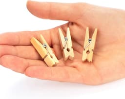 Mini Wasknijper Clips - Decoratie - Set van 240 - Lichtbruin - Lotushout — thumbnail 4