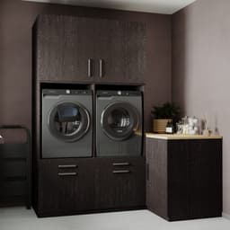 Wasophoogte® Wasmachine Kast Hong Kong - Wasmachine verhoger - Wasmachine ombouw - 700(D)*2030(B)*2350(H) mm - Zwart — thumbnail 3