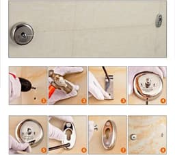 Allecto Plus - Intrekbare waslijn voor binnen en buiten - Roestvrijstalen kledinglijn - Zware verstelbare waslijn voor badkamer, hotel en binnenshuis wassen — thumbnail 5