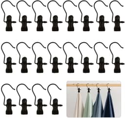 Kleerhangerclips - 360 graden draaibaar - 20 stuks - roestvrij staal — thumbnail 1