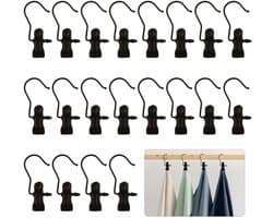 Kleerhangerclips - 360 graden draaibaar - 20 stuks - roestvrij staal