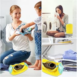 Waszak Herbruikbaar voor Schoenen - 360° Pluisreiniging - Wasmachine Droger - Geel — thumbnail 5