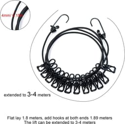 1.8 m Windproof Clothesline with 12 Clips for Travel, Camping, and More — thumbnail 4