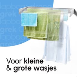 Bodo® Droogrek Inklapbaar - Wanddroogrek - 100 cm - Inclusief Boormal - Vernieuwd 2025 Model - Wasrek Hangend - Uitklapbaar - Muur - Ophangbaar - 6m Drooglengte - Wit — thumbnail 3