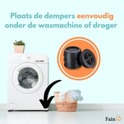 Fain - Trillingsdempers wasmachine – Set van 4 stuks – Zwart - Voetjes wasmachine & droger - Wasmachine demper – Anti trillings / vibratie dempers pads – Antislip rubber – Trillingsmat – Antislipmat - Extra dik — thumbnail 4