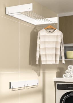 Uittrekbaar Wasrek – 120 cm – Wandmontage – Wit – 7.14 m Drooglengte — thumbnail 4