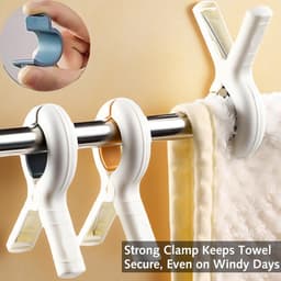 6 stuks antislip strandhanddoekclips - sterke handdoekpegs voor ligstoelen - strandstoelclips met koord voor zwembad en waslijn — thumbnail 5