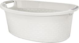 Ovale Wasmand met Handvatten 60 Liter in Wit — thumbnail 1