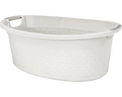 Ovale Wasmand met Handvatten 60 Liter in Wit