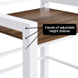 Wasmachinekast met droger 3-in-1 hoogte verstelbaar 300 kg opbergrek wit — thumbnail 3
