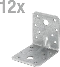 Hoekankers Extra Sterk met Rib | Verzinkte Staal | 90 x 90 x 65 mm | Set van 12 — thumbnail 3