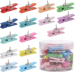Kleurige duwspelden met houten clips - 50 stuks voor creatieve projecten — thumbnail 1