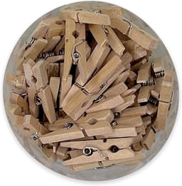 Houten Mini Wasknijpers 50 Stuks (50mm) - Decoratieve Klemmen voor Knutselen, Foto's en Cadeauverpakking — thumbnail 4