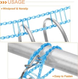 Allecta - Draagbare waslijn voor binnenkleding drogen - 2 stuks - 4 meter nylon touw - winddicht - reizen, kamperen, wasgoed - wit. — thumbnail 5