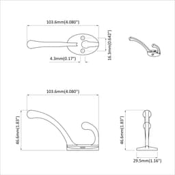 vidaXL - Kledinghaak - 12 - pcs - Zwart - 102 - x - 29 - x - 47mm - Zink - Legering — thumbnail 5