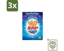 3 x Robijn Geurbuiltjes Intense 3 stuks per verpakking - Grootverpakking - Geur In Kast - Kledingkast - Frisheid Kleding - Langdurige Geur - Geurbuiltjes
