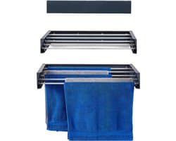 Foxydry Hide 71 cm - Droogrek wandmontage - Intrekbare waslijn voor aan de muur - Kleur Antraciet - 71 x 35 x 13 cm