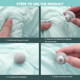 20 Stuks Witte Duvet Cover Clips 3x2.5cm Bed Sheet Tensioners Deck Clips Non Slip met Knopen - Voor Dekbedovertrekken Lakens Gordijnen etc. — thumbnail 2