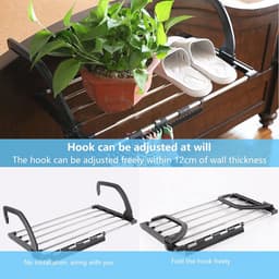 Inklapbare radiator en balkon wasdroger - Radiatordroger 32 x 59 cm — thumbnail 2