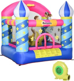 Opblaasbaar Springkasteel met Glijbaan voor Kinderen | Speelkasteel voor 2 Personen | Veilig en Snelle Opblaasfunctie | Geschikt voor 3-12 Jaar — thumbnail 1