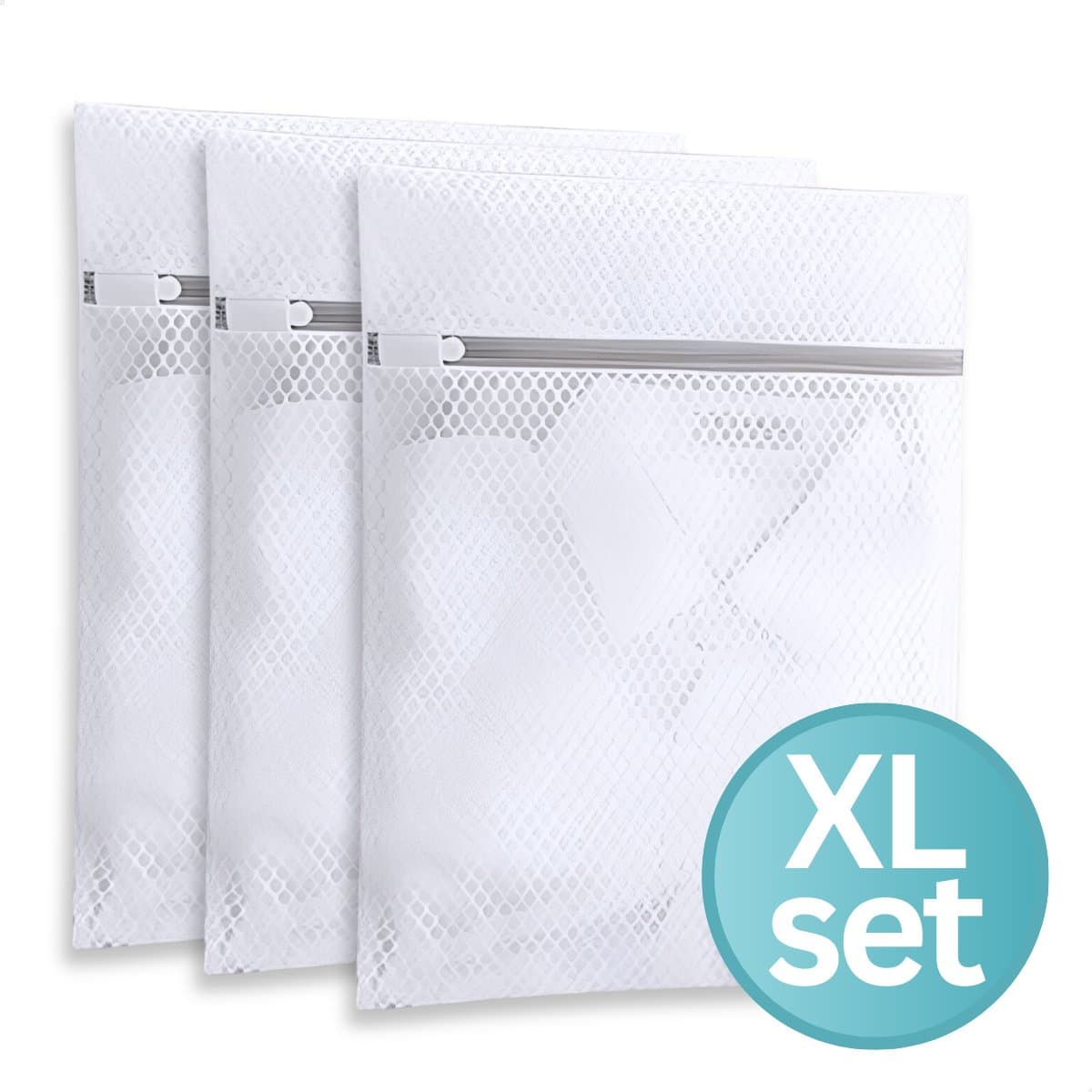 RENALUX - Waszakjes met Rits - Waszakken voor Wasgoed - Waszak - Laundry Bag - Waszakje Lingerie - Waszakjes Groot - Waszak Groot - Wasnet - Wasnetten - Waszakken met Rits - 3 Stuks - 30 x 40 cm — afbeelding 1