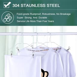 Metalen Was Knijpers - Kleding Pinnen Clips - Kleding Ophangen - Roestvrij Staal Duurzaam - 50 Stuks - Metallic — thumbnail 3