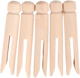 Houten Clips - Kleine Knijpers - Ambachtelijk Gebruik - Veilige Grip - 8cm 100 Stuks - Houtkleur — thumbnail 1