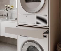 Waskast - Opbergkast - Wasmachine Opbergen - Uittrekbaar Werkblad - 66 cm Breed - Cashmere — thumbnail 5