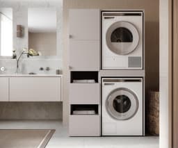 Waskast - Opbergkast - Wasmachine Opbergen - Uittrekbaar Werkblad - 66 cm Breed - Cashmere — thumbnail 4