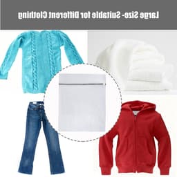 Set van 3 Wasnetten 60 x 50 cm - Duurzame Herbruikbare Waszakken met Rits voor Delicate Kleding, Sokken en Ondergoed — thumbnail 3