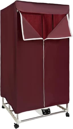 Wasdroger - Condensdroger - Kleding Drogen - Opvouwbaar Design - 70 x 50 x 150 cm - Wijnrood — thumbnail 1