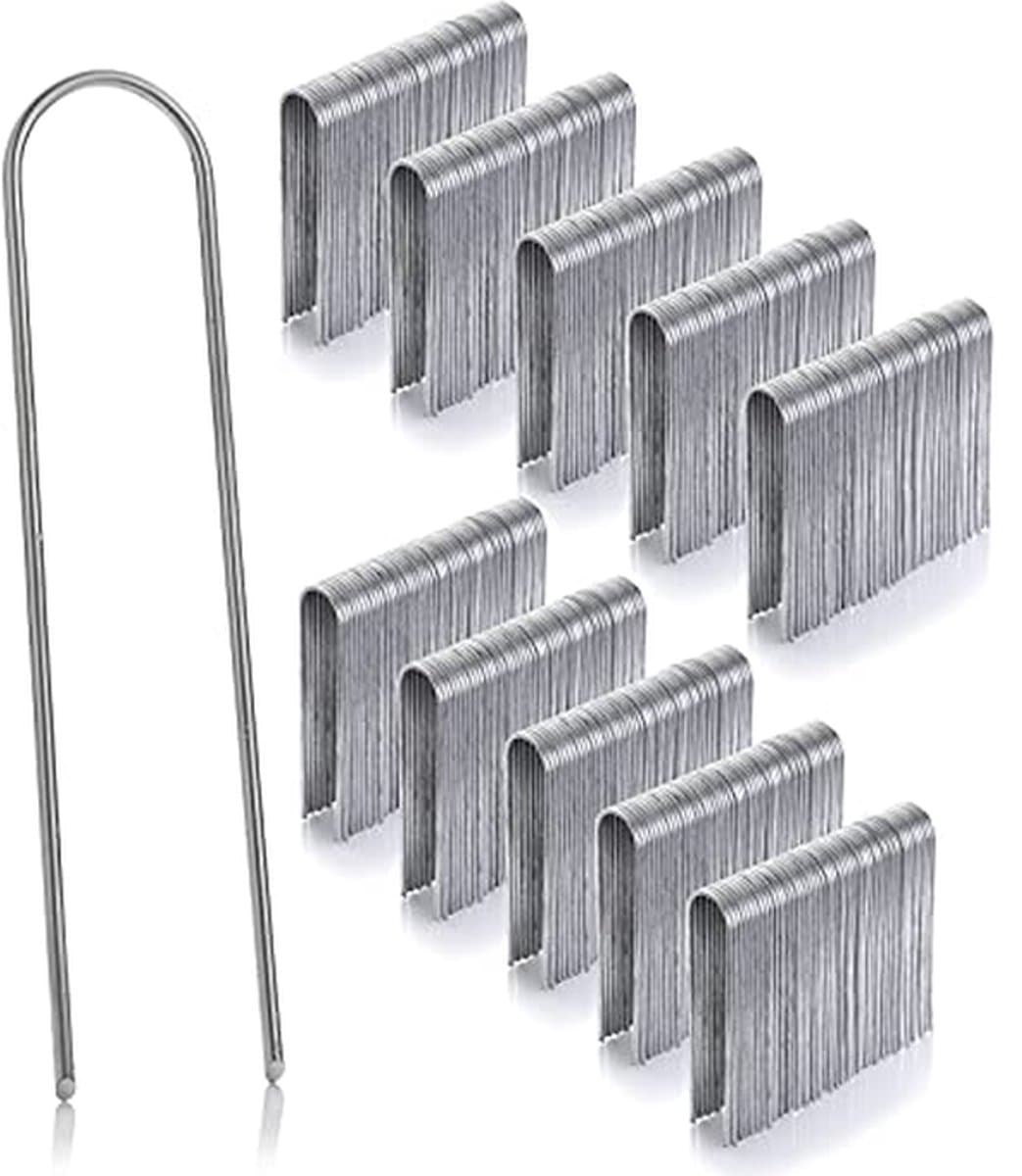 GardenMate 500 verzinkte aardankers van staaldraad 150 mm lang - 25 mm breed van staaldraad dikte 2,9 mm — afbeelding 1