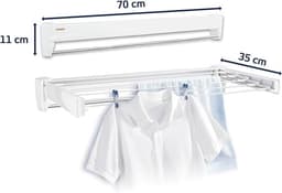 Leifheit Telegant 36 Protect Plus Wanddroogrek - Opvouwbaar en Ruimtebesparend — thumbnail 2