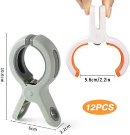 Dailygoods- Handdoekklemmen Grote Grip - 12 Stuks - Antislip Klemmen - Winddichte Clips - Lichtgewicht - Robuuste Constructie - Wasklemmen — thumbnail 3