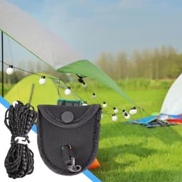 Reis Waslijn - Droogtouw Camping - Kleding Drogen - Winddicht Parelsysteem - 3.5 Meter - Zwart — thumbnail 2