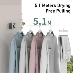 Intrekbare Waslijn - Drooglijn Uitschuifbaar - Kleding Drogen - Roestvrij Staal Draad - 51 m - Zwart — thumbnail 5